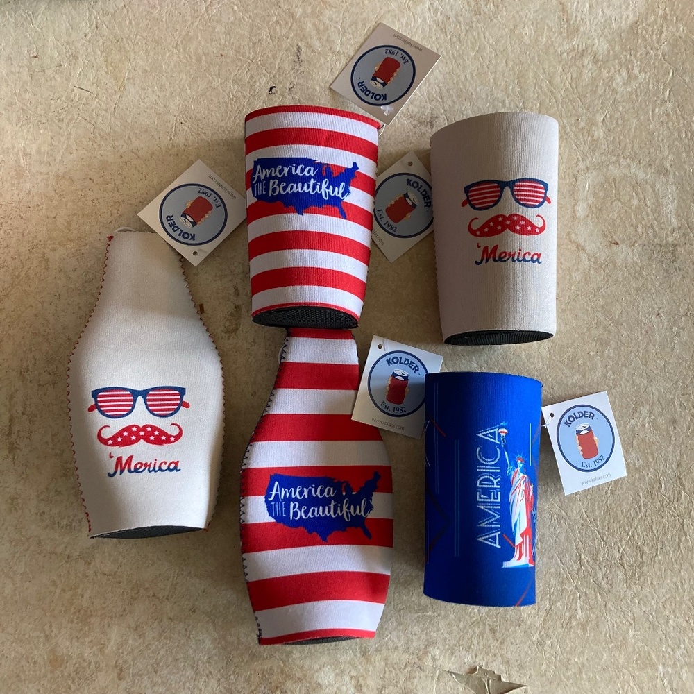 Five America Themed Bottle & Can Cozie New